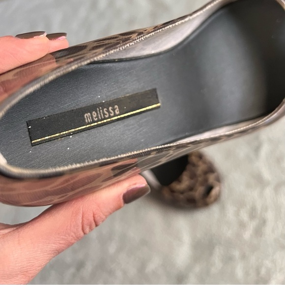Melissa Peep Toe Jelly Ballerina Ballet Flats Leopard Animal Print Sz 5 - Picture 7 of 12